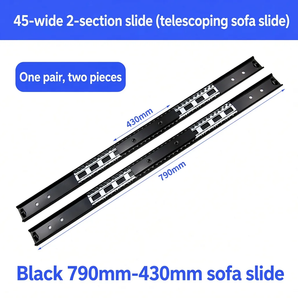 Black 790mm-430mm sofa slide — SL-931451230087-04