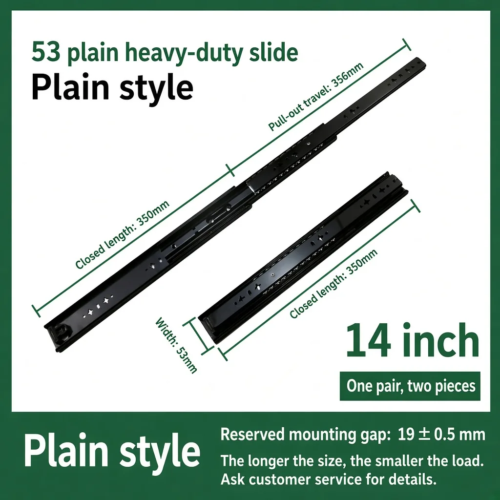 53 plain heavy-duty slide, 14 inch — SL-912400471323-04