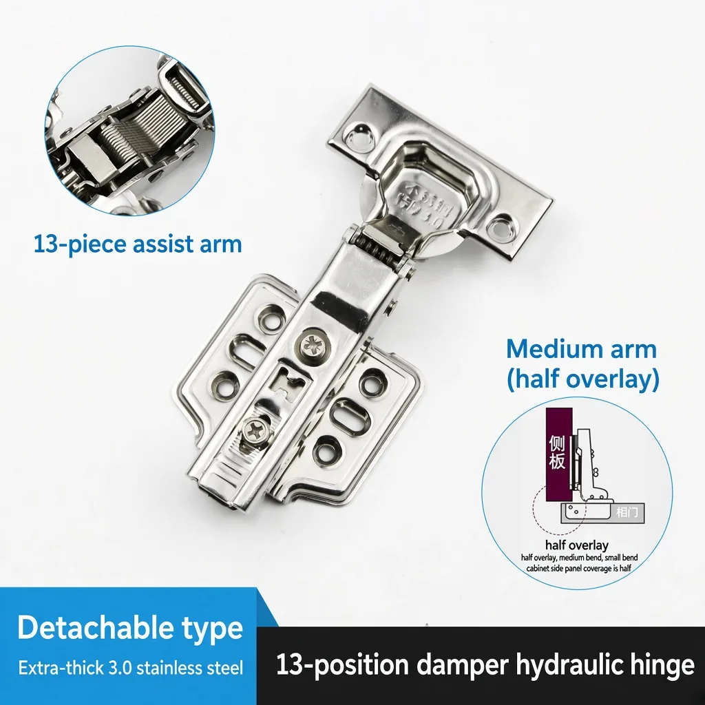 Detachable hinge, Medium arm, Extra-thick 3.0 mm — HN-855340420077-05