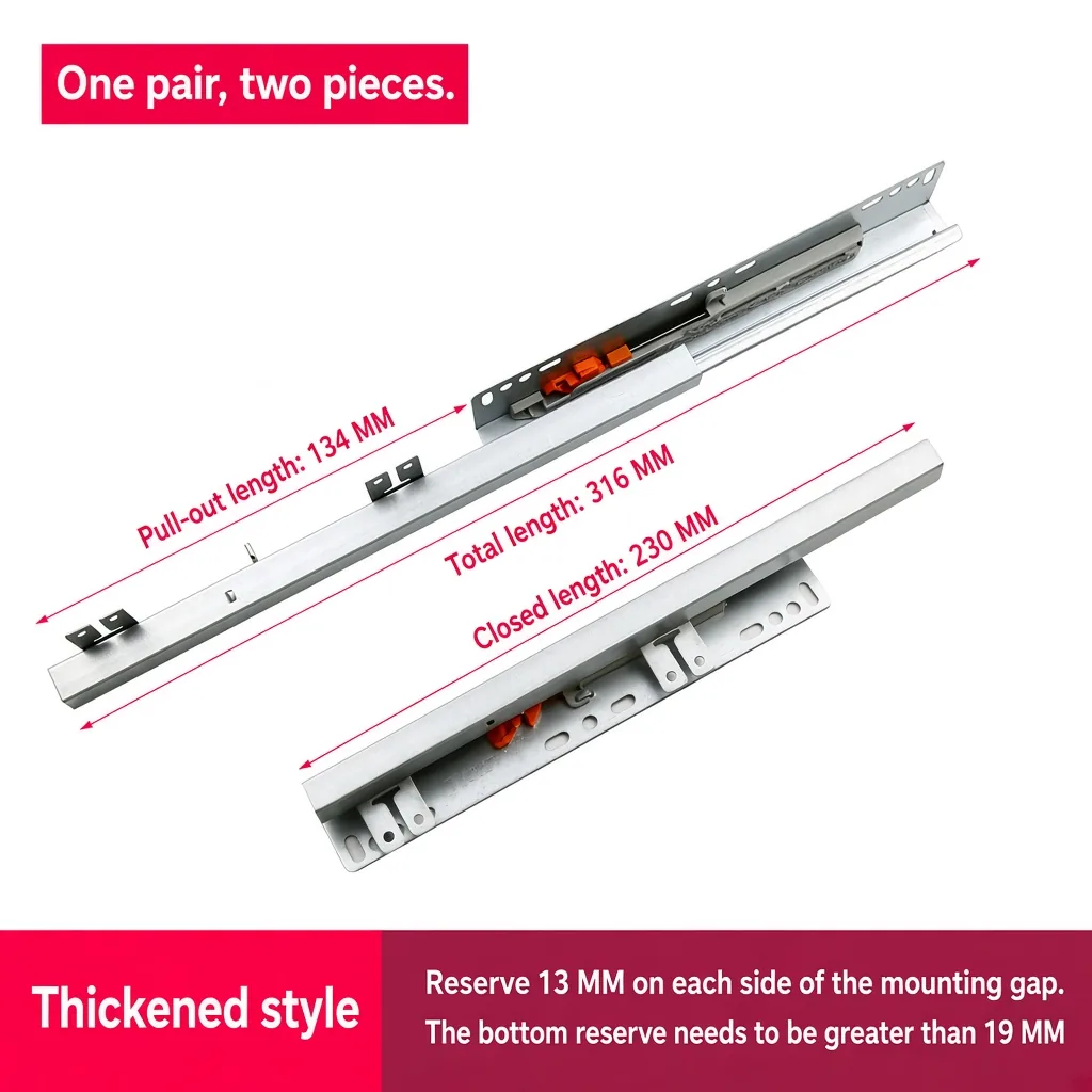 Thickened slide, closed 230 MM — SL-720950212392-05