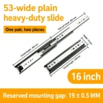 16 inch silver 53-wide plain heavy-duty slide — SL-912047337135-05