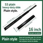 53 plain heavy-duty slide, 16 inch — SL-912400471323-05
