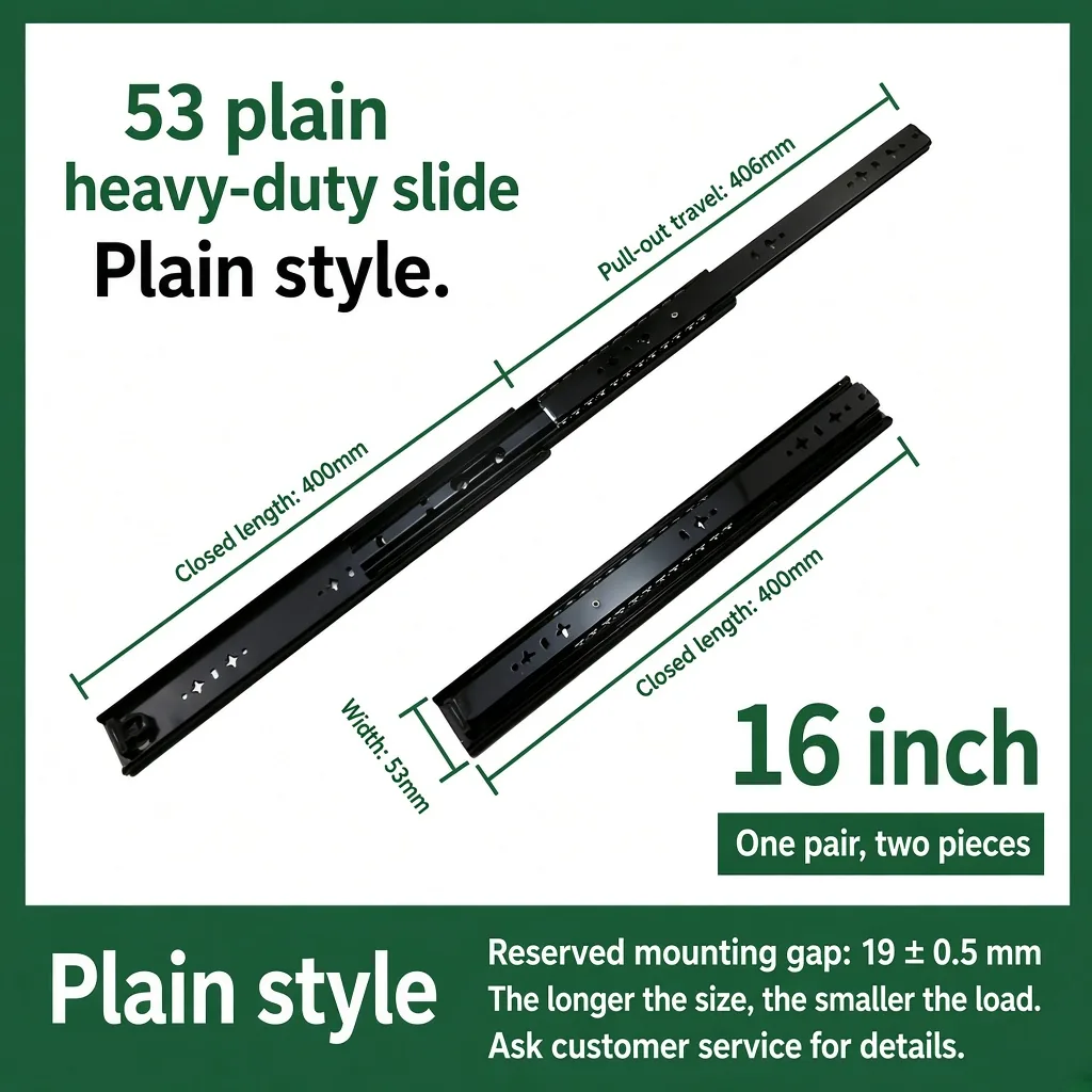 53 plain heavy-duty slide, 16 inch — SL-912400471323-05