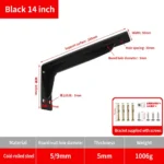 Black 14 inch, 5mm. Support surface 340mm. Weight 1006g. — BR-705528244310-05