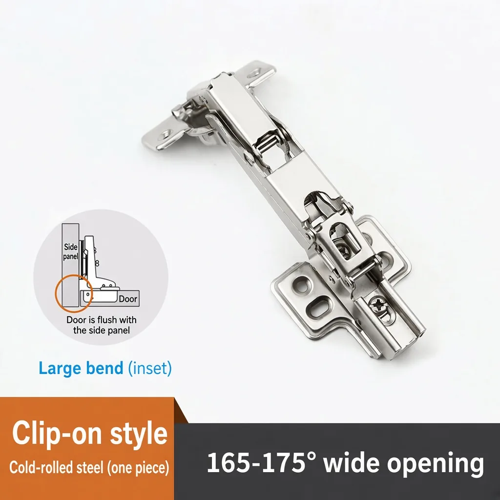 Clip-on style. Large bend (inset). 165-175° wide opening. — HG-655674270092-06
