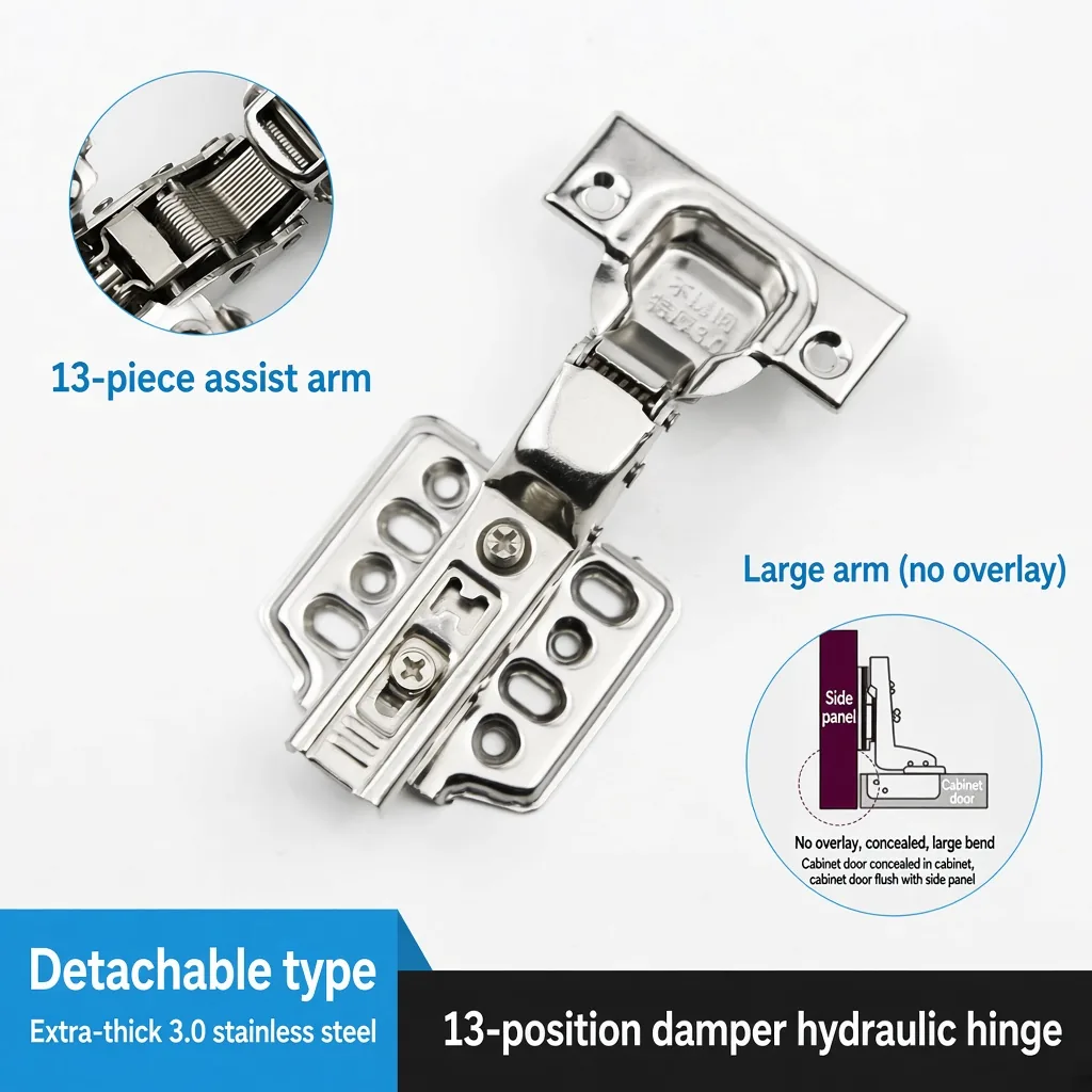 Detachable hinge, Large arm, Extra-thick 3.0 mm — HN-855340420077-06