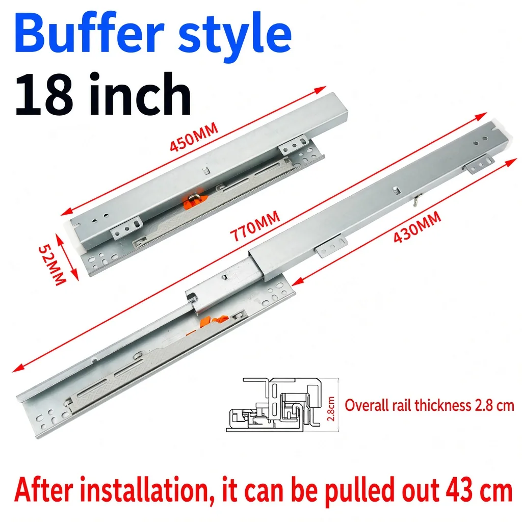 Buffer style, 18 inch, silver — SL-610083966871-06