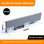 Grey saddle drawer, 18 inch, 120 MM, 450 MM — SL-712086932965-06