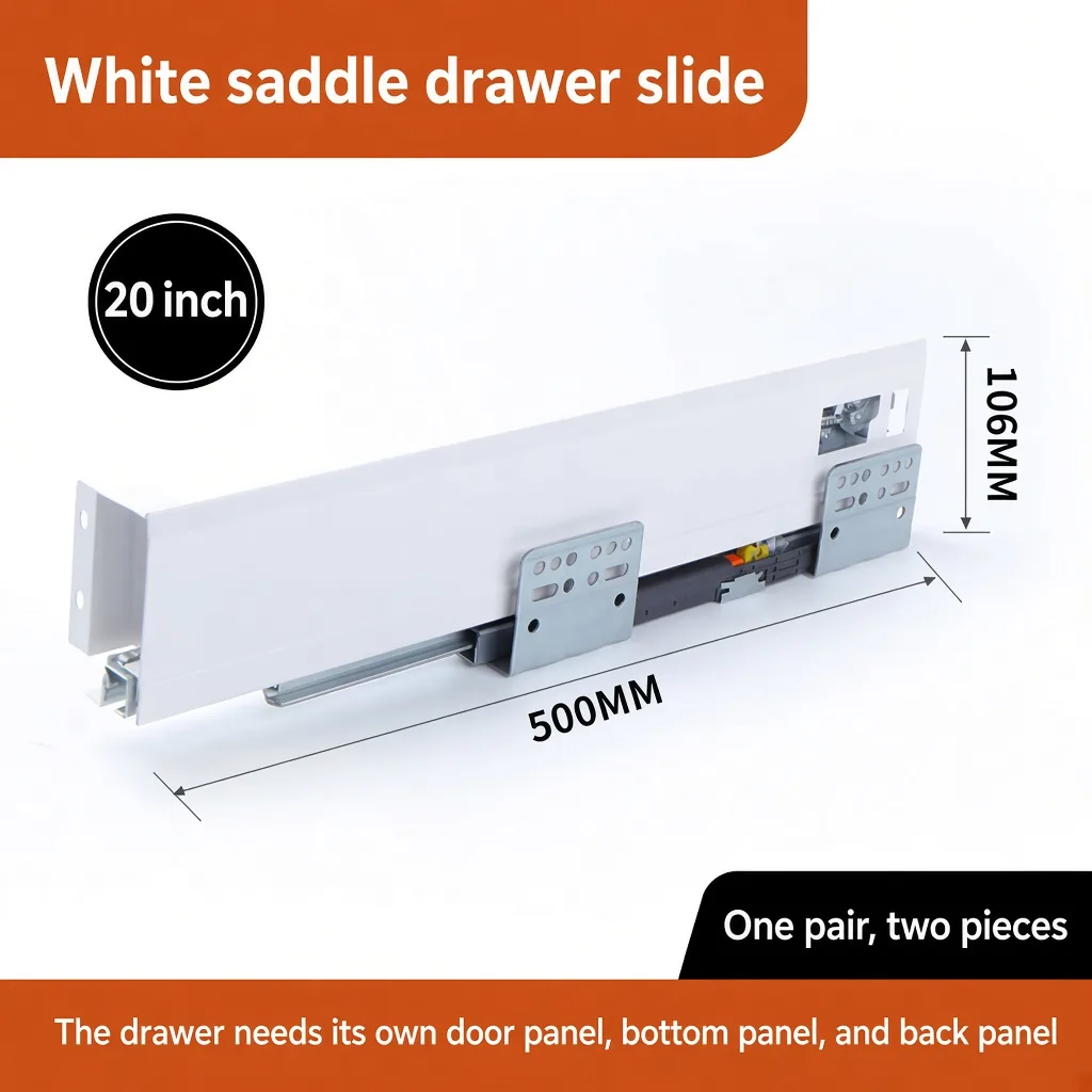 20 inch white saddle drawer slide — SL-712755171266-M11