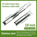 18 inch 53-wide heavy-duty stainless steel slide — SL-708847004454-06