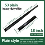 53 plain heavy-duty slide, 18 inch — SL-912400471323-06