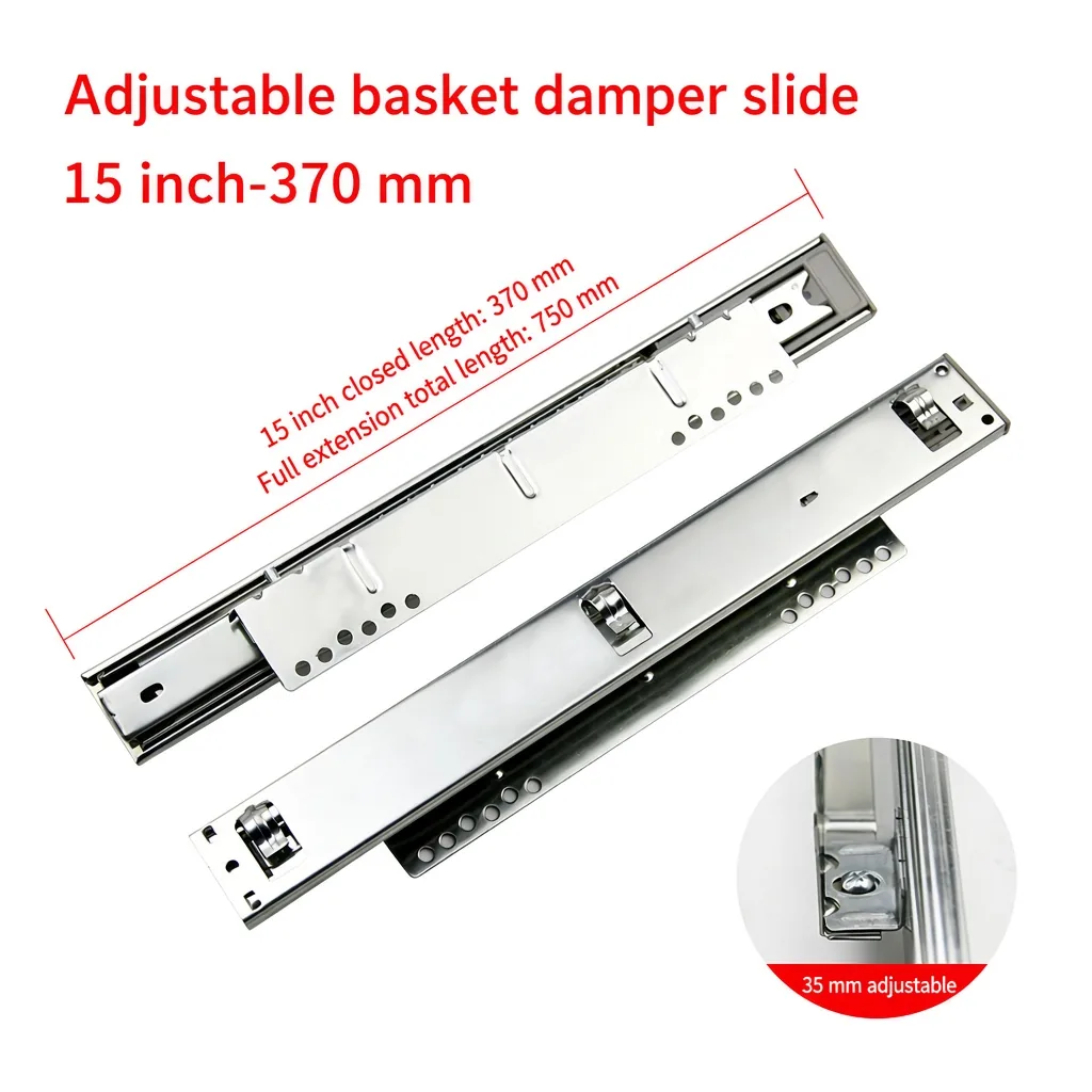 Adjustable basket damper slide, 15 inch-370 mm — SL-669186156188-07