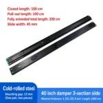 Damper 3-section slide, 40 inch — SL-746379599401-07