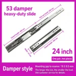 Damper slide, 24 inch — SL-911655266625-07