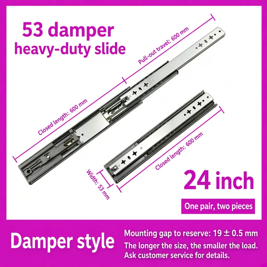 Damper slide, 24 inch — SL-911655266625-07