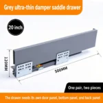 Grey saddle drawer, 20 inch, 120 MM, 500 MM — SL-712086932965-07