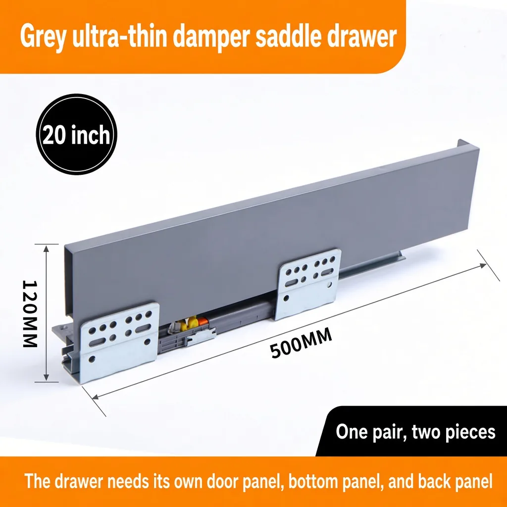 Grey saddle drawer, 20 inch, 120 MM, 500 MM — SL-712086932965-07