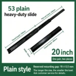 53 plain heavy-duty slide, 20 inch — SL-912400471323-07