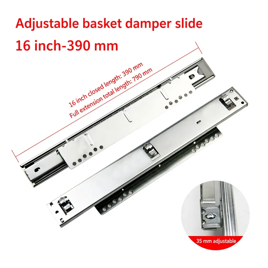 Adjustable basket damper slide, 16 inch-390 mm — SL-669186156188-08