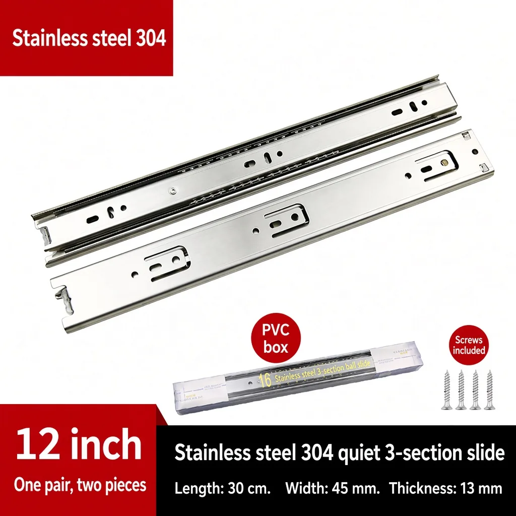 Quiet 3-section slide, 12 inch — SL-654787691493-08