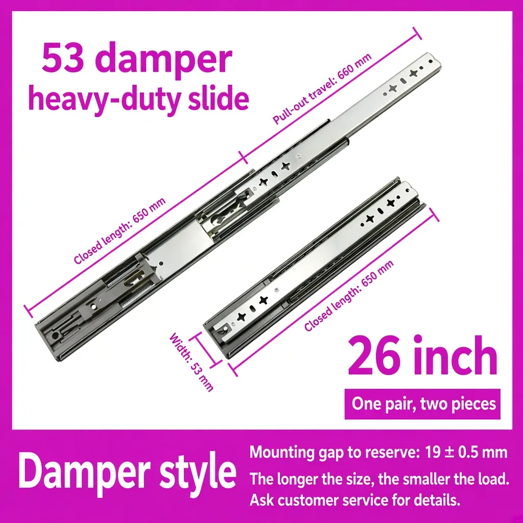 Damper slide, 26 inch — SL-911655266625-08