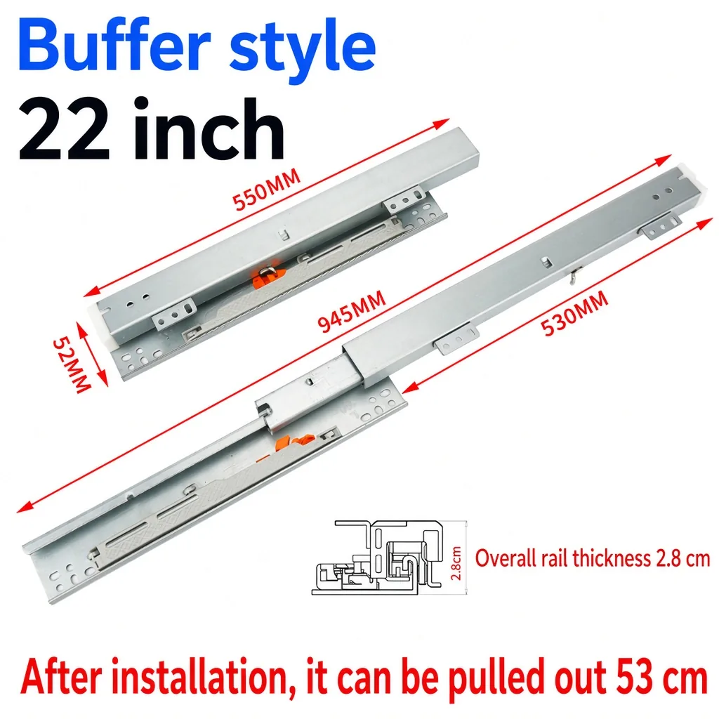 Buffer style, 22 inch, silver — SL-610083966871-08
