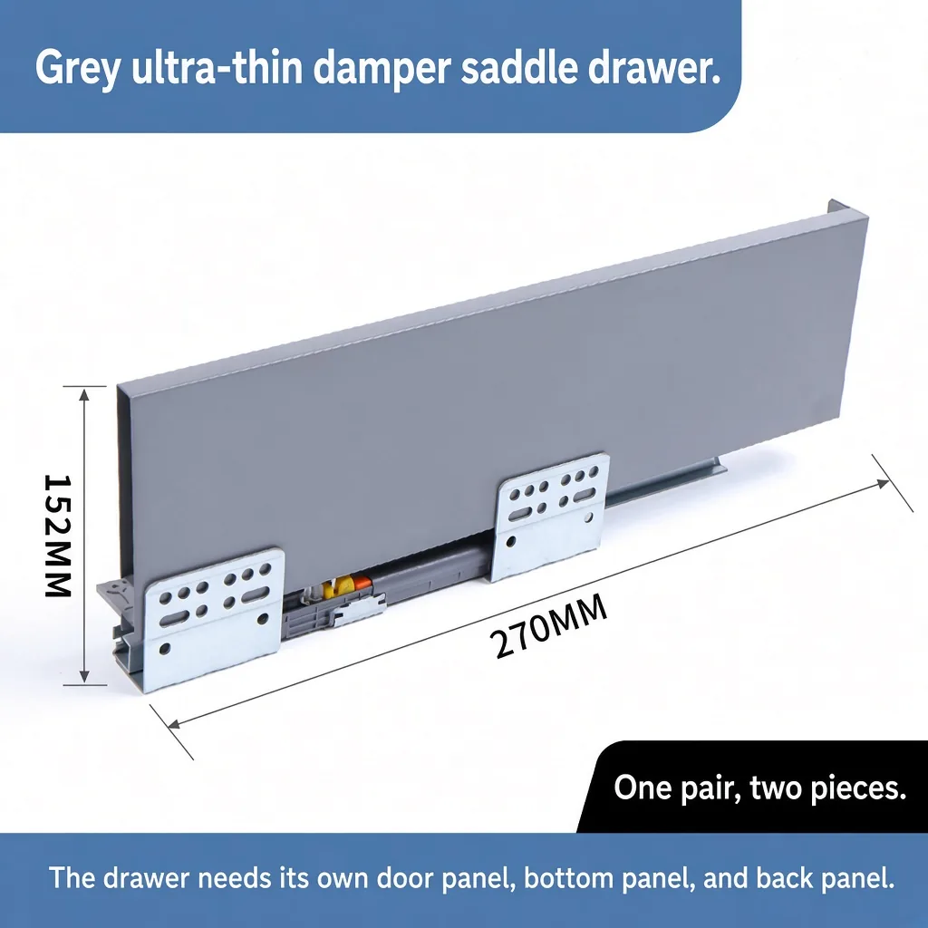 Grey saddle drawer, 152 MM by 270 MM — SL-712086932965-08