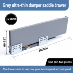 Grey saddle drawer, 12 inch, 152 MM, 300 MM — SL-712086932965-09