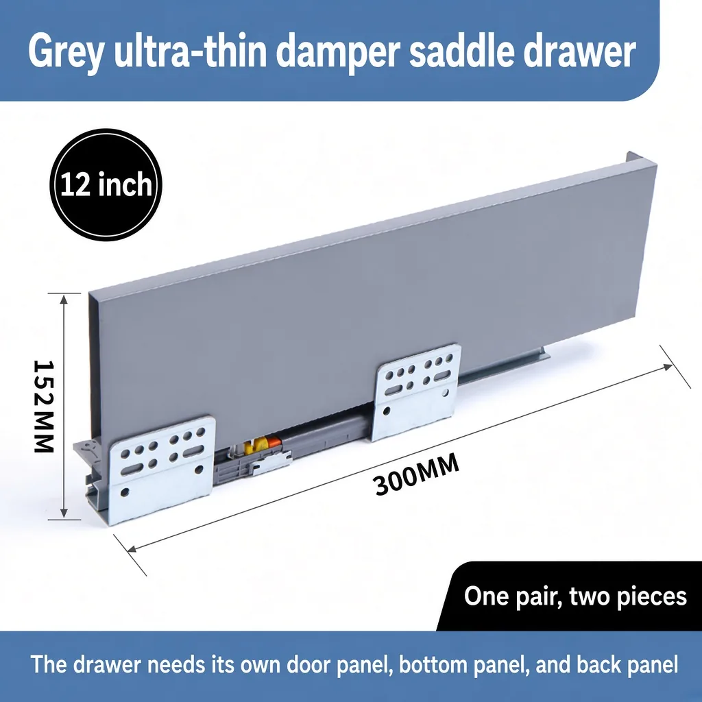 Grey saddle drawer, 12 inch, 152 MM, 300 MM — SL-712086932965-09