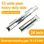 24 inch silver 53-wide plain heavy-duty slide — SL-912047337135-09