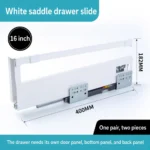 16 inch white saddle drawer slide — SL-712755171266-M14