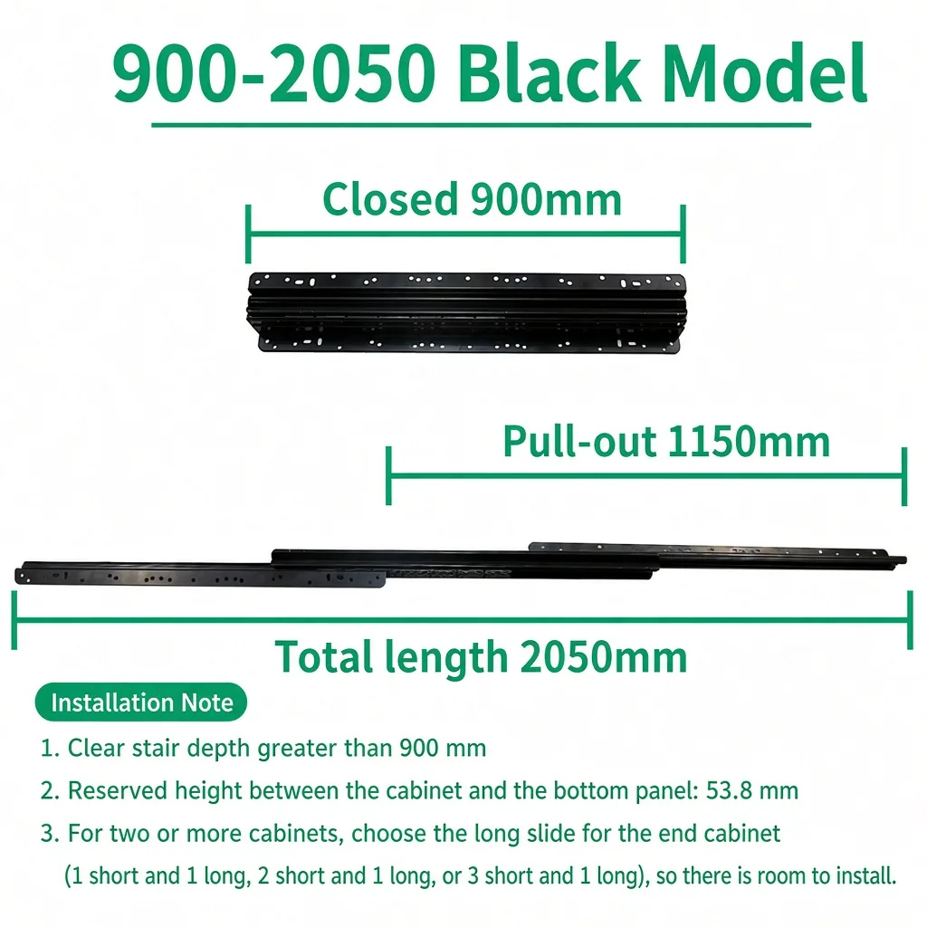 Black, 900-2050 mm — SL-654477161476-10