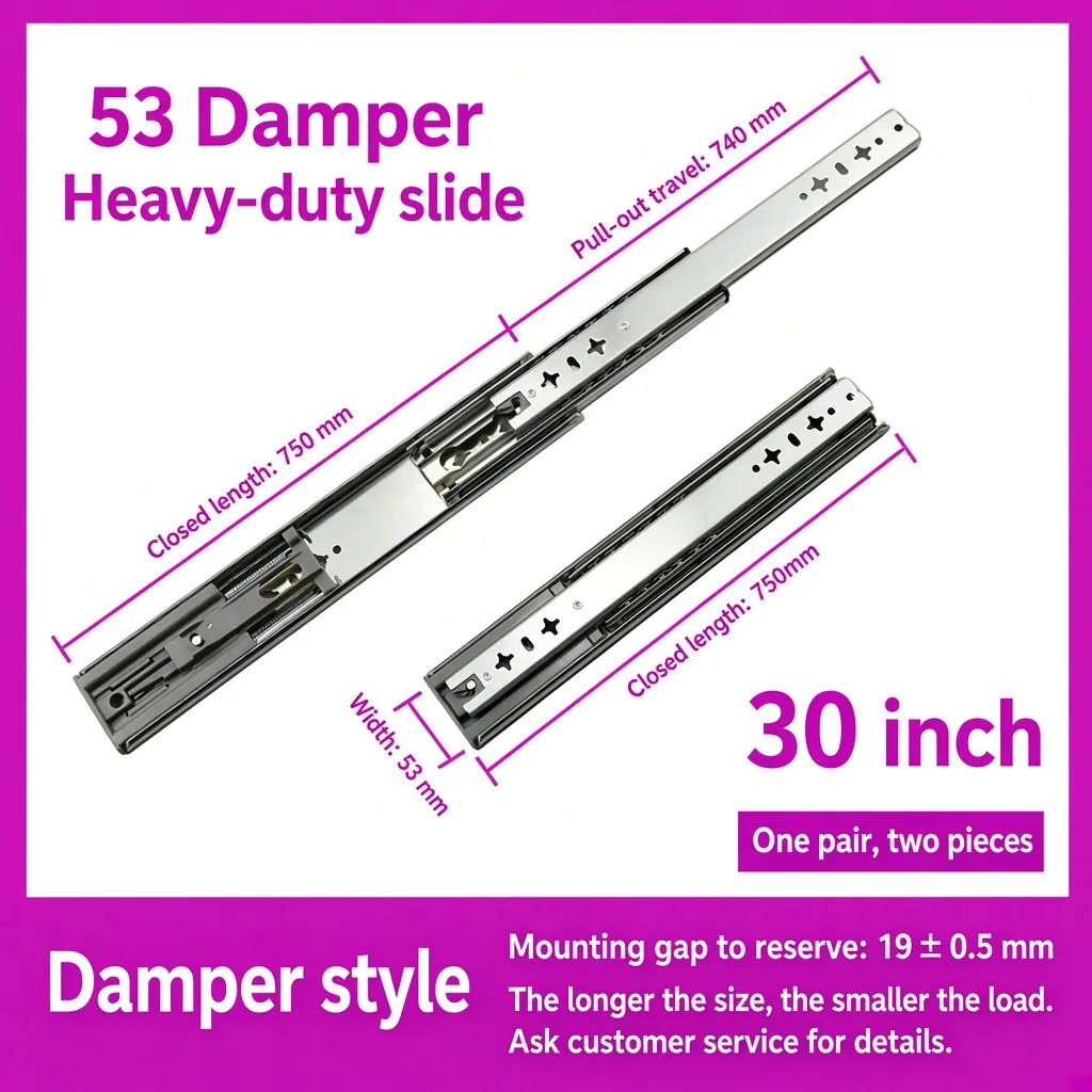 Damper slide, 30 inch — SL-911655266625-10