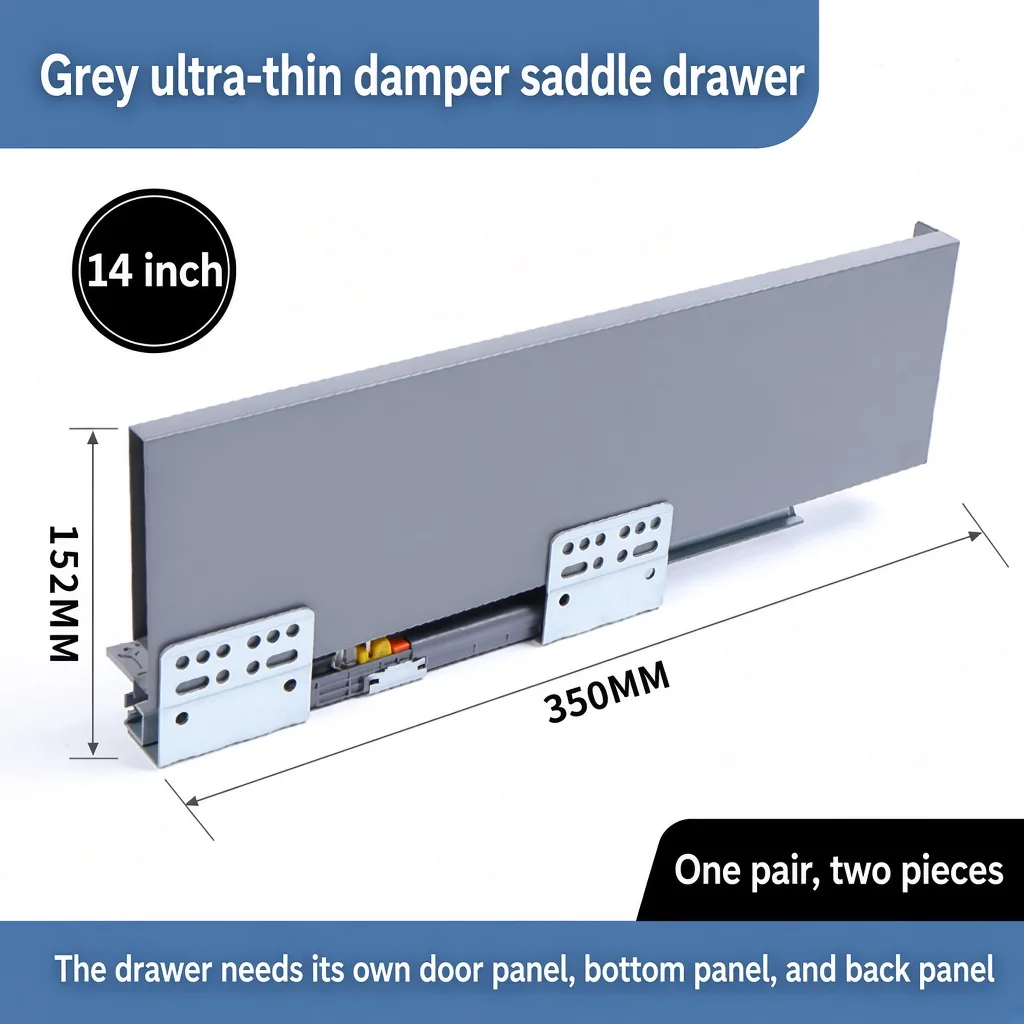 Grey saddle drawer, 14 inch, 152 MM, 350 MM — SL-712086932965-10