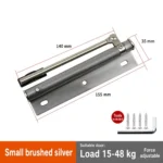 Small door closer, brushed silver — DC-732252566647-11