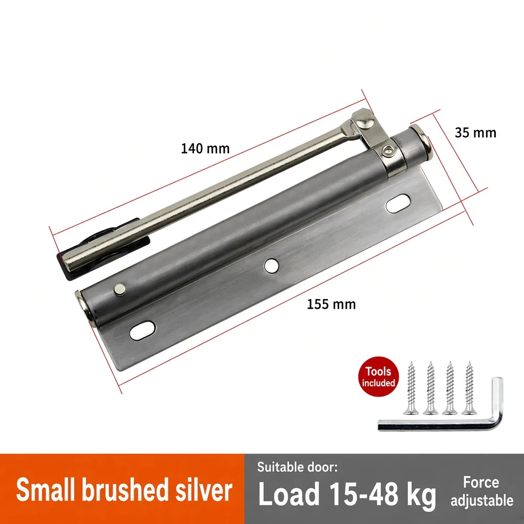Small door closer, brushed silver — DC-732252566647-11