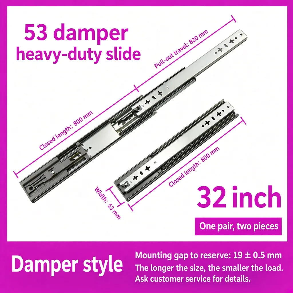 Damper slide, 32 inch — SL-911655266625-11