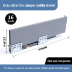 Grey saddle drawer, 16 inch, 152 MM, 400 MM — SL-712086932965-11