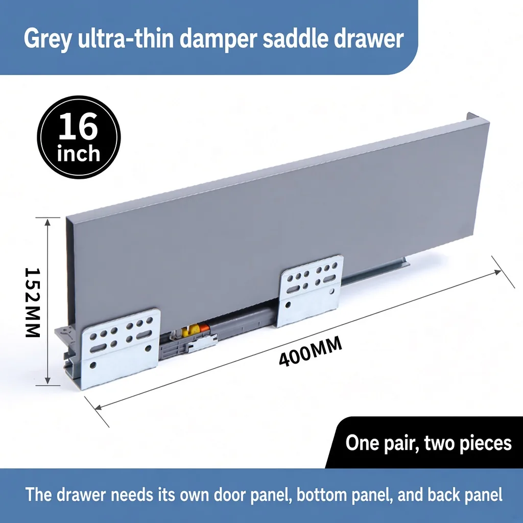 Grey saddle drawer, 16 inch, 152 MM, 400 MM — SL-712086932965-11