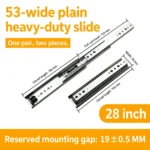 28 inch silver 53-wide plain heavy-duty slide — SL-912047337135-11
