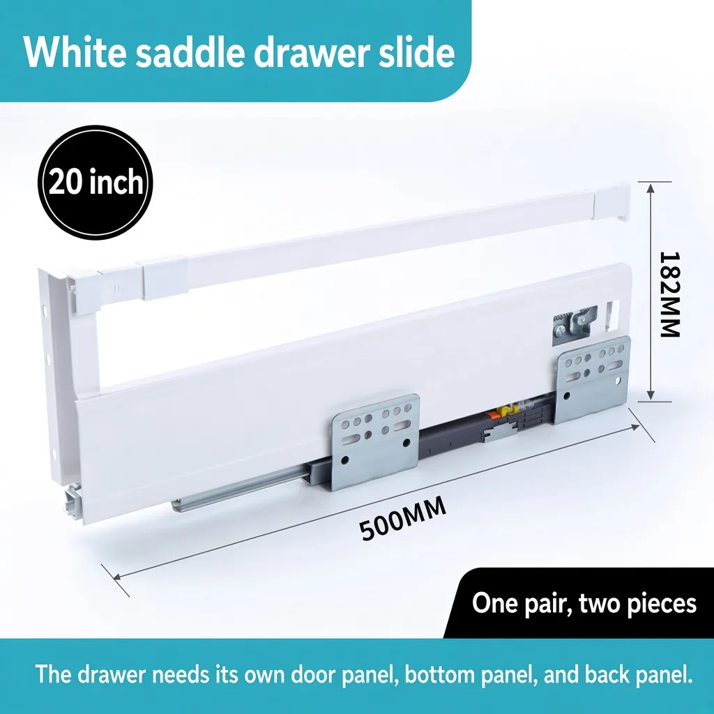20 inch white saddle drawer slide — SL-712755171266-M16