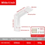 White 6 inch, 5mm. Support surface 140mm. Weight 469g. — BR-705528244310-11