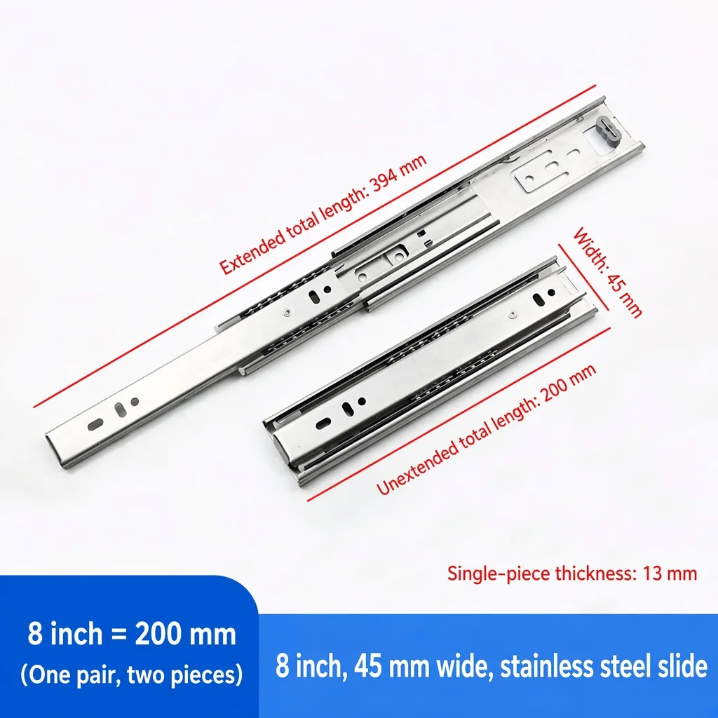 Stainless steel, 8 inch, 45 mm — SL-681729914218-SS-08