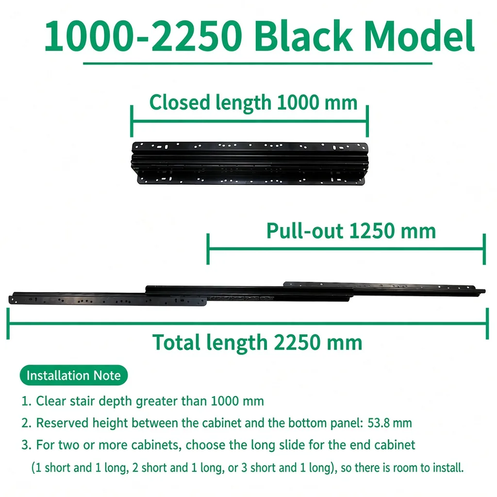 Black, 1000-2250 mm — SL-654477161476-12