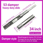 Damper slide, 34 inch — SL-911655266625-12