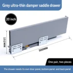 Grey saddle drawer, 20 inch, 152 MM, 500 MM — SL-712086932965-12