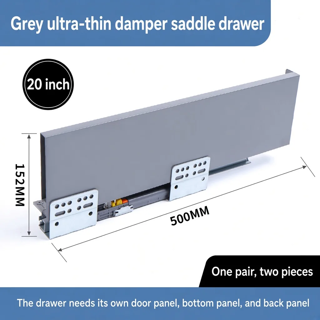 Grey saddle drawer, 20 inch, 152 MM, 500 MM — SL-712086932965-12
