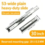 30 inch silver 53-wide plain heavy-duty slide — SL-912047337135-12