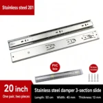 Stainless steel damper 3-section slide, 20 inch — SL-600479146228-12