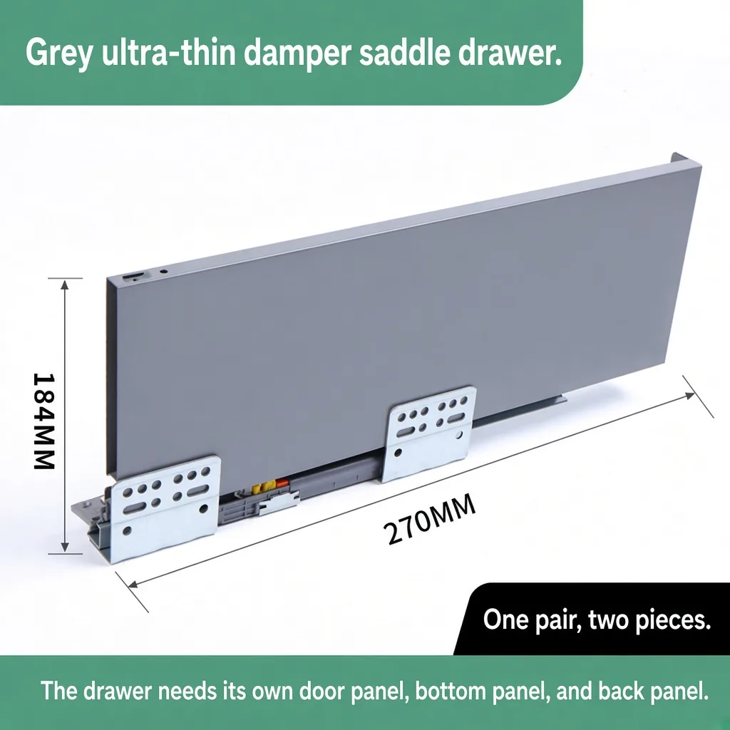Grey saddle drawer, 184 MM by 270 MM — SL-712086932965-13